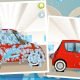 A kids mobile game showing car washing with soap and water